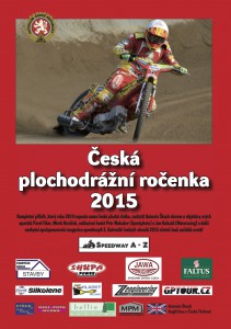 Šampión Václav Milík a loga reklamních partnerů magazínu speedwayA-Z se objevily na titulní straně publikace Česká plochodrážní ročenka také loni